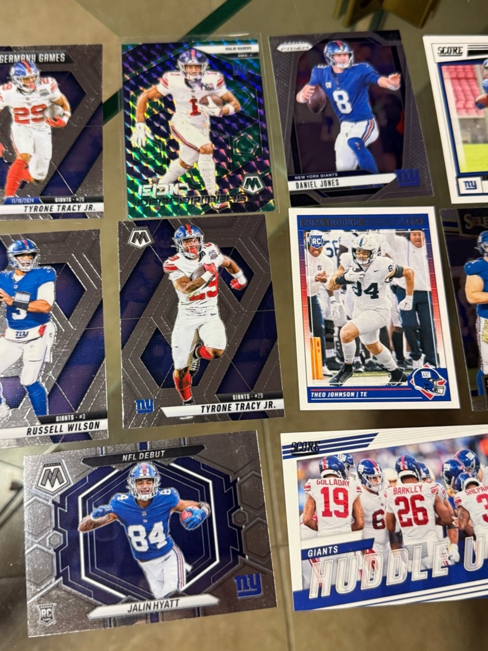 10 card lot New York Giants Jalin Hyatt Theo Johnson